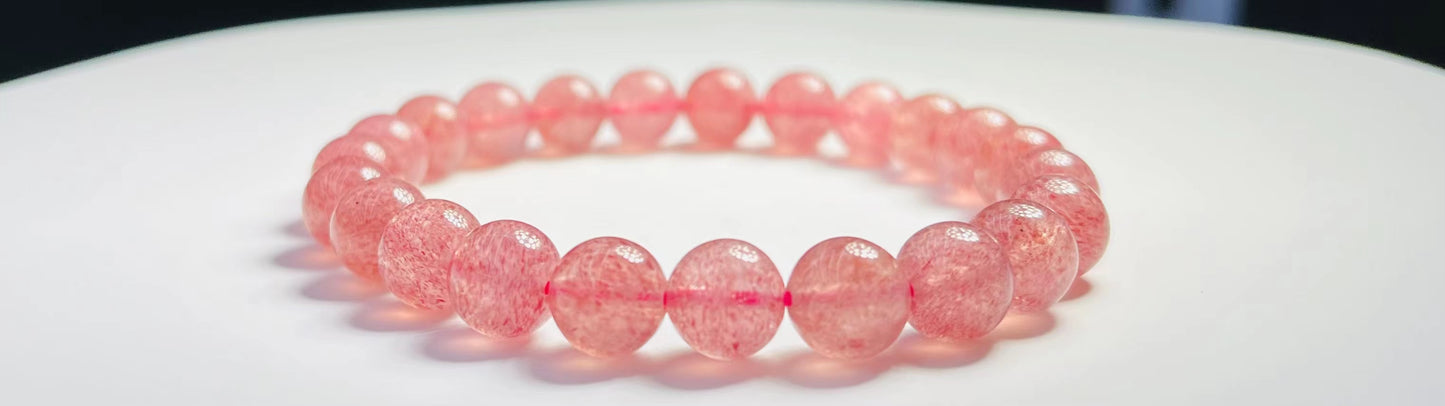 Natural stone, strawberry  bracelet Penetrability